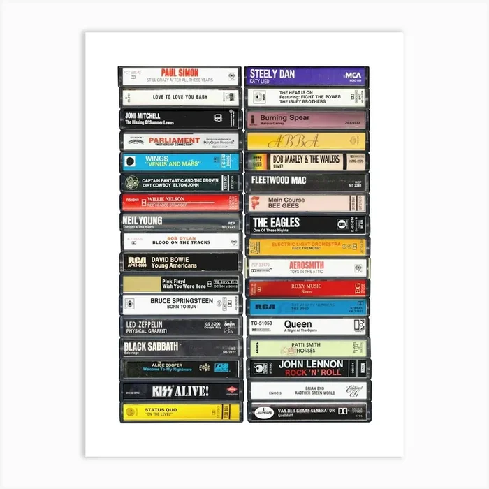 1975 Music – Cassette Print – Born in ’75 Art Print by MrMustardPrints