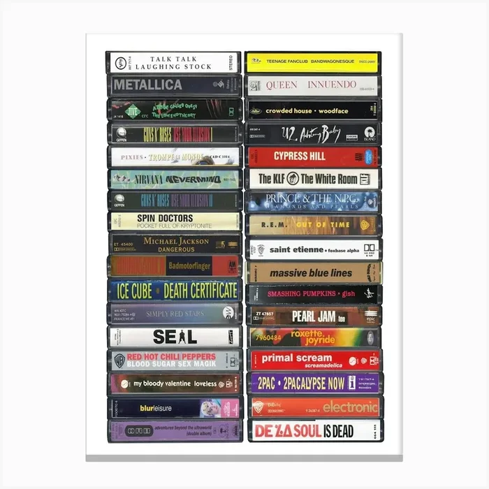 1991 Music – Cassette Print – Born in ’91 Canvas Print by MrMustardPrints