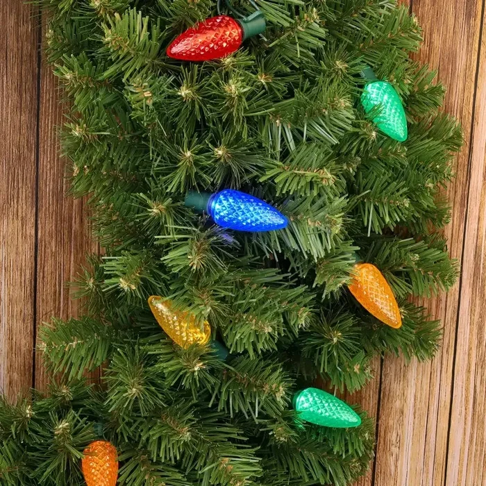 25 C9 Multicolor LED Christmas Lights, 8 ” Spacing