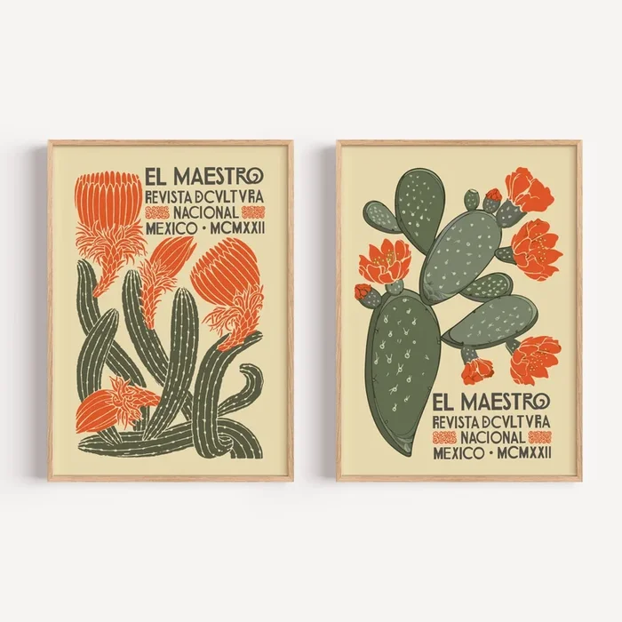 2x Mexican Flower Market Prints