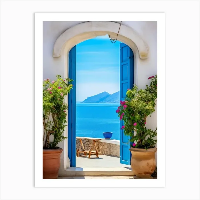 3d Rendering Mediteranean Door Art Print by Artsy Bessy