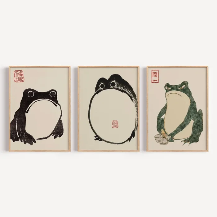 3x Japanese Frog Art Exhibitions