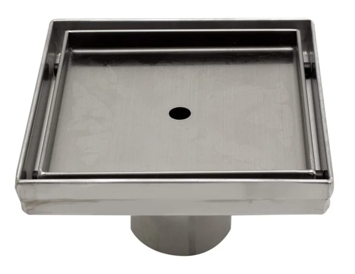 5 ” x 5 ” Modern Square Stainless Steel Shower Drain w/o Cover