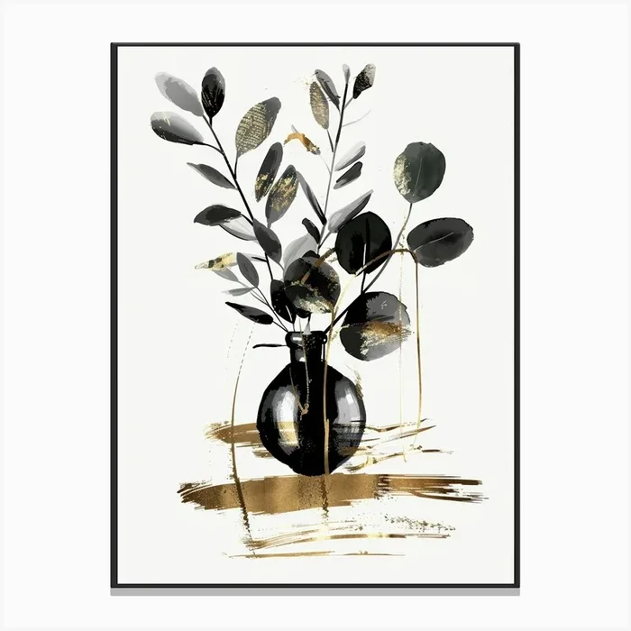 ‘Black And Gold’ 9 Canvas Print by Moving Clouds Art