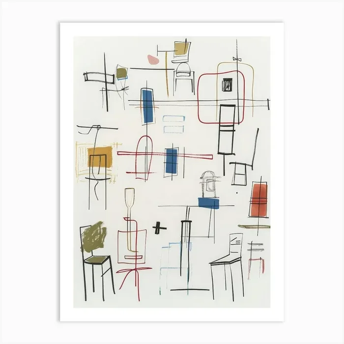 ‘Chairs’ 2 Art Print by Moving Clouds Art