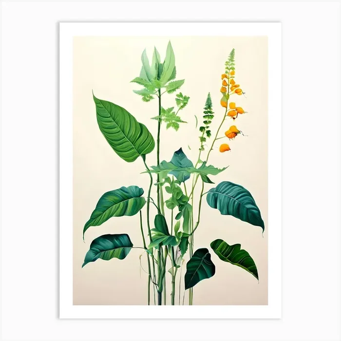 ‘Plants In A Vase’ Art Print by Art shop