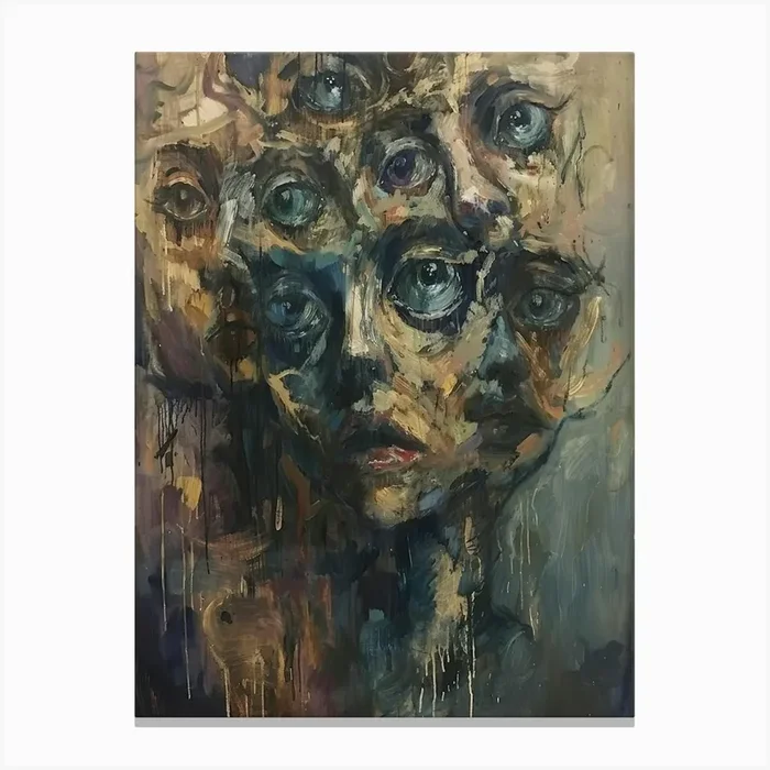 ‘The Face’ 18 Canvas Print by Moving Clouds Art