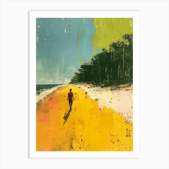 ‘Walking On The Beach’ Art Print by DamianLuna