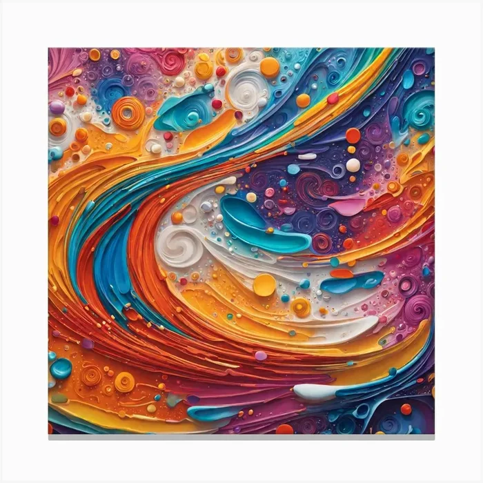 A Brightly Colored Abstract Painting 1 Canvas Print by OLDMANGOZ