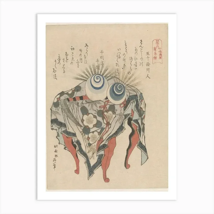 A Comparison Of Genroku Poems And Shells, Katsushika Hokusai 37 Art Print by Fy! Classic Art Prints and Posters