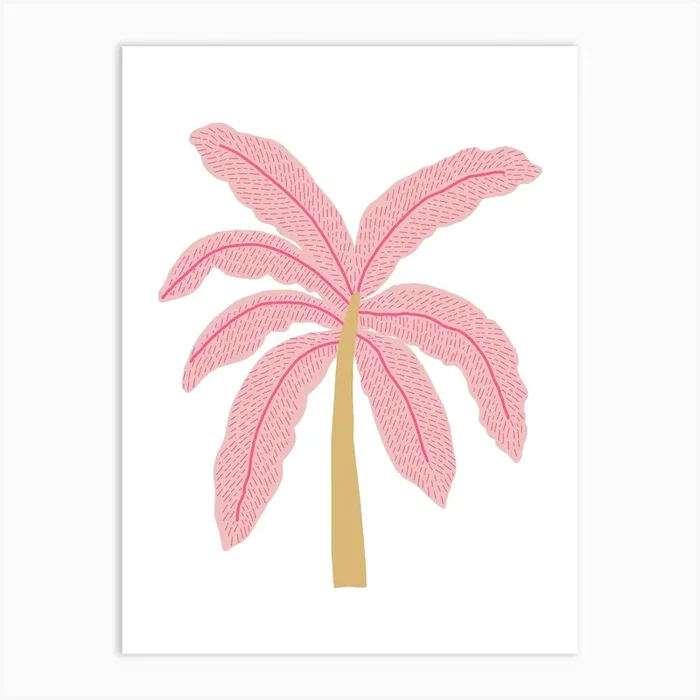 A Lone Palm Pink Art Print by Maddison Ball