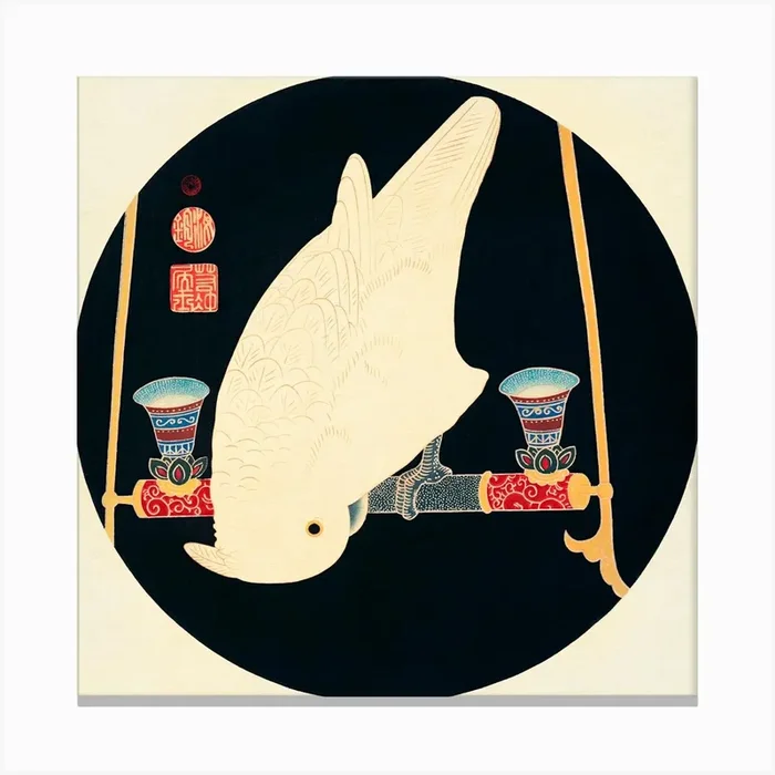 A White Macaw (1900), Itō Jakuchū Canvas Print by Fy! Classic Art Prints and Posters