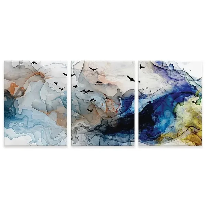 Abstract Birds Trio Canvas Print