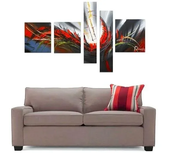 Abstract Canvas Painting, Simple Acrylic Art, 5 Piece Wall Painting, Canvas Painting for Living Room, Contemporary Modern Art