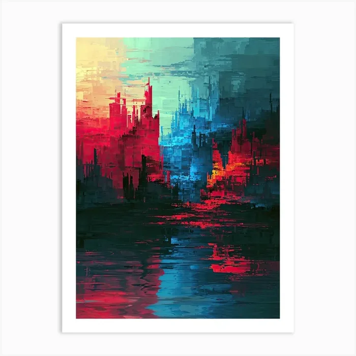 Abstract City | Pixel Art Series Art Print by Art-Syndicate