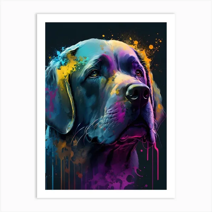 abstract dog art Art Print by Splatter Studio