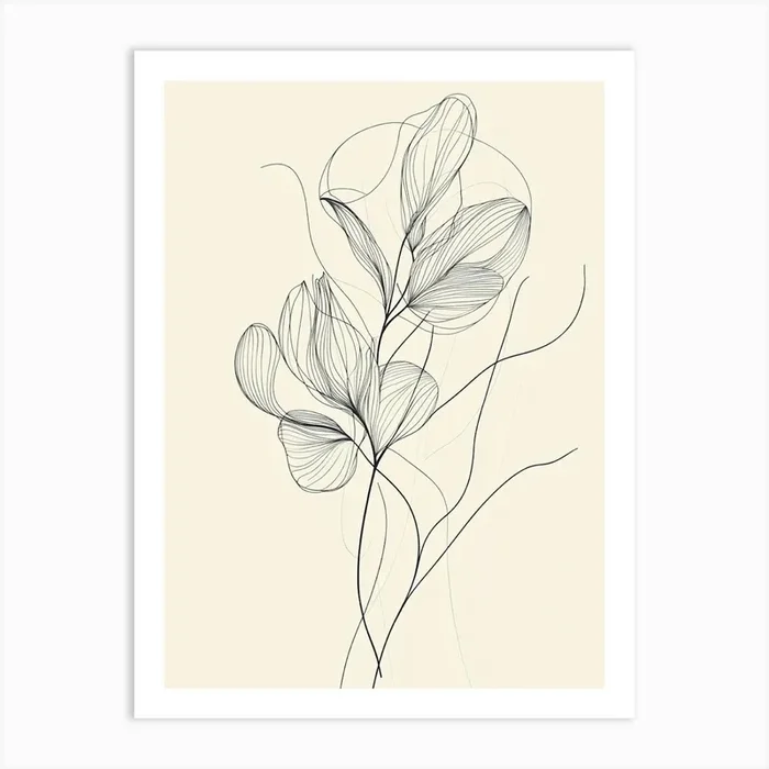 Abstract Flower Drawing Art PrintS by Shadesigns