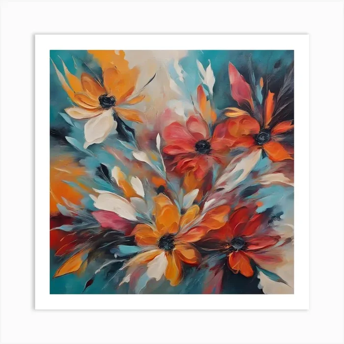 Abstract Flowers 3 Art Print by Hassan Rehman