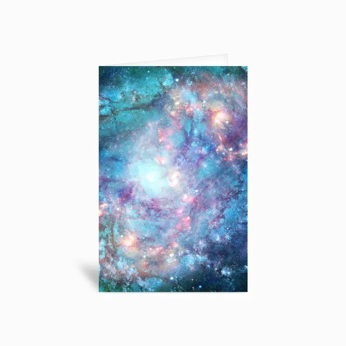 Abstract Galaxies 2 Greetings Card by Barruf