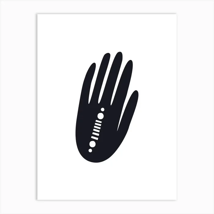 Abstract Hand One Art Print by The Crayon Studio