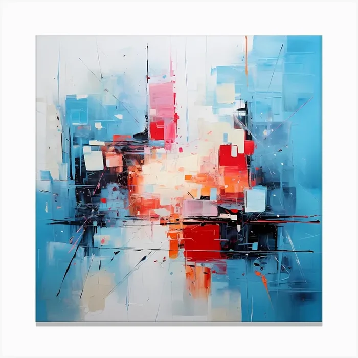 Abstract Harmony: Mirrored Realities 1 Canvas Print by Quantum Vivid Digital Art