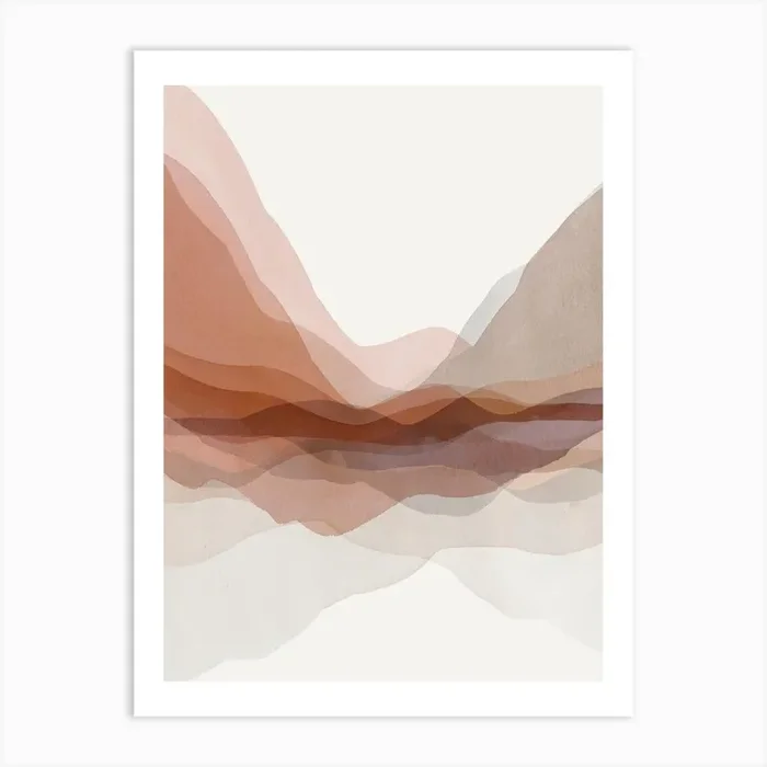 Abstract Landscape Mountain Art Print by Luna Art