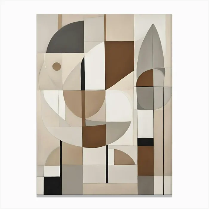 Abstract Mid Century Neutral Canvas Print by Henri Matisse Style Prints