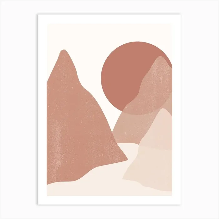 Abstract Mountains 1 Art Print by The Crayon Studio