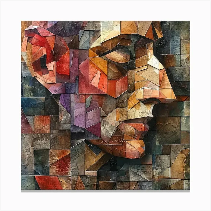Abstract Portrait Of A Man 5 Canvas Print by Pierce Millington Gallery