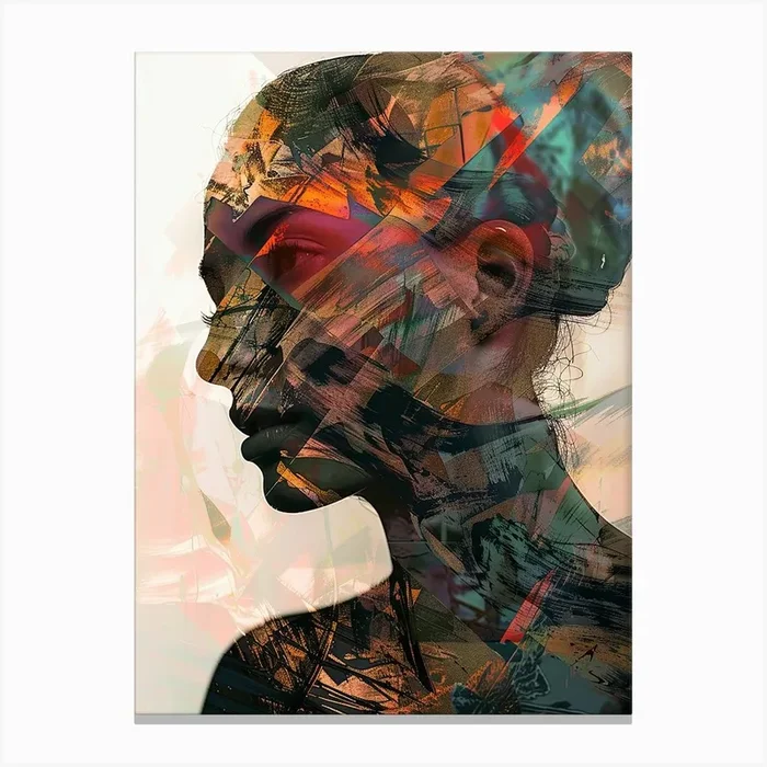 Abstract Portrait Of A Woman 3 Canvas Print by Pierce Millington Gallery