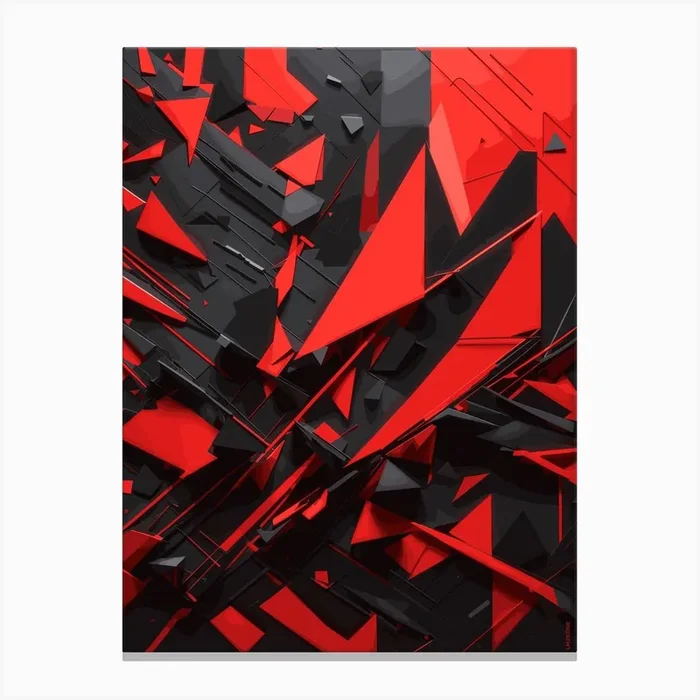 Abstract Red And Black Background Modern Canvas Print by LM2Kone
