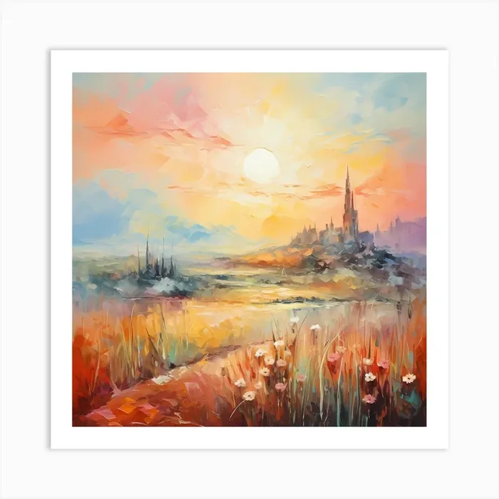 Abstract Serenity: Italian Hues Unveiled Art Print by Quantum Vivid Digital Art