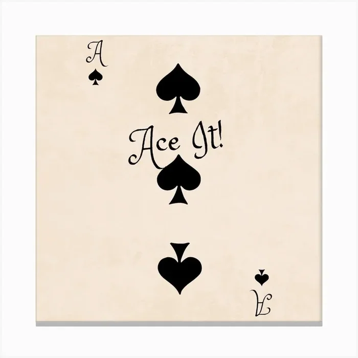 Ace It Square Canvas Print by Red Hearts Studio