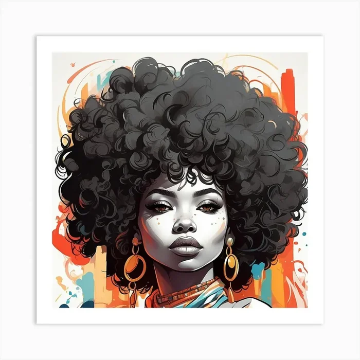 Afro Girl Art Print by leen859