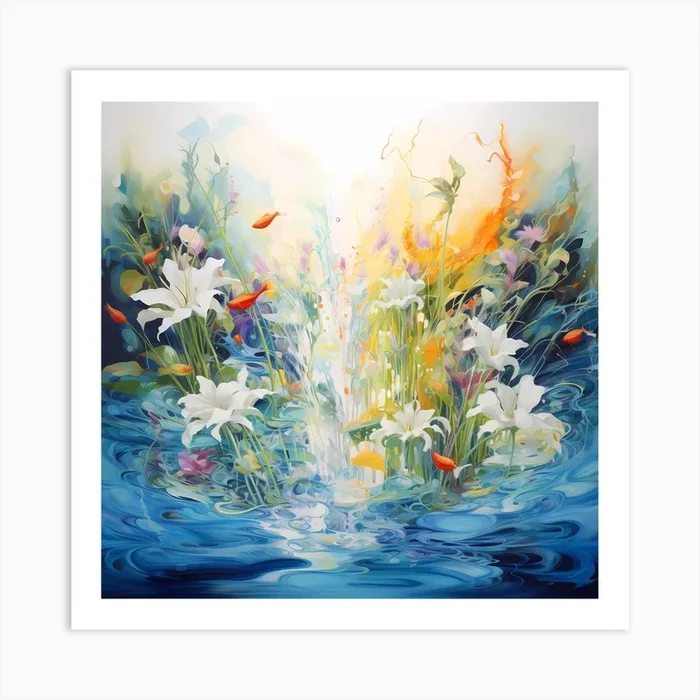 AI Serenade of Existence Art Print by Quantum Vivid Digital Art