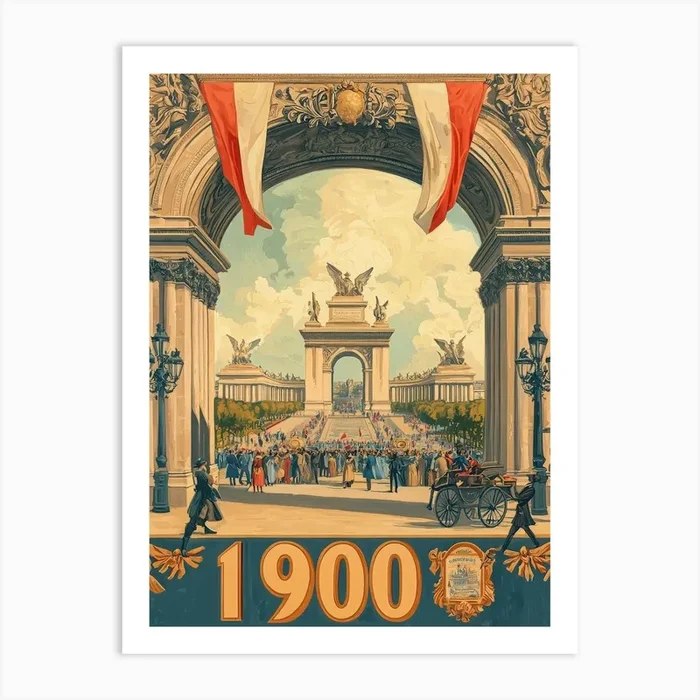 Aihrgdesign A Vintage Travel Poster Of The 1900 Paris Exposit A31ba3b5 Fb8d 42ab 99ab 9aed199136ca 3 Art PrintA by aihrgdesign