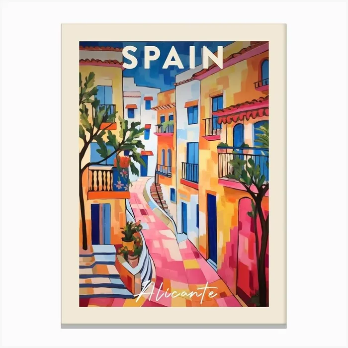 Alicante Spain 3 Fauvist Painting Poster Canvas Print by MedArt