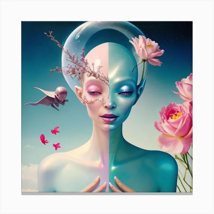 Alien Painting Canvas PrintWC by Wild child