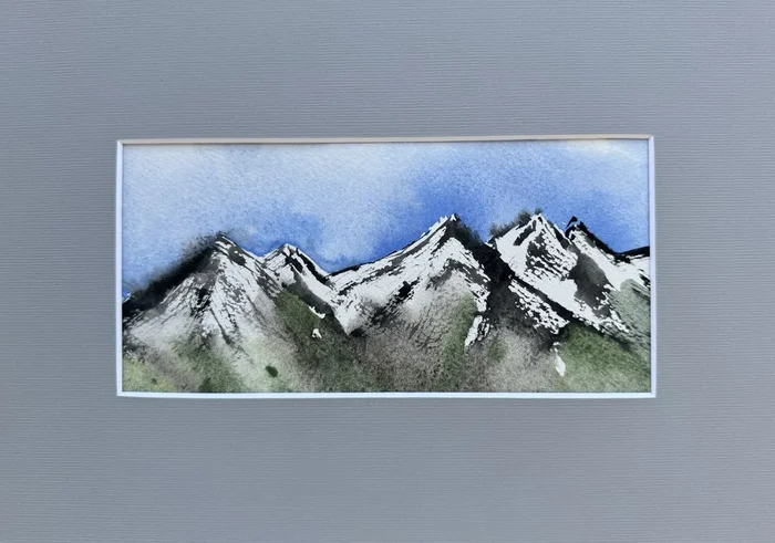 Alpine mountains Switzerland (2024) Watercolour by Yuliia Sharapova