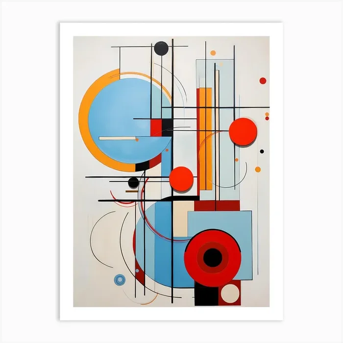 Amale0130 An Abstract Painting With Circles And Lines In The St 1257940b 8fba 4fd7 98d8 0002b294d457 Art PrintL by Laytajorus