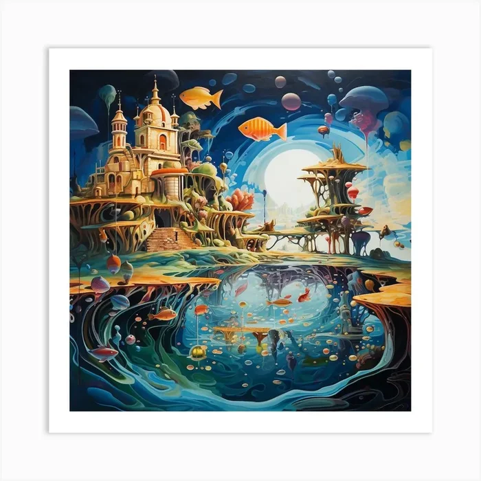 Amazing Underwater City Art Print by Amliga Design
