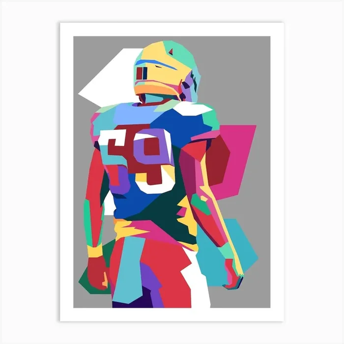 American Football Pop Art 18 Art PrintPA by Pop Art Brain