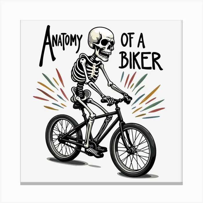 Anatomy Of A Biker(1) Canvas Print by RedArt
