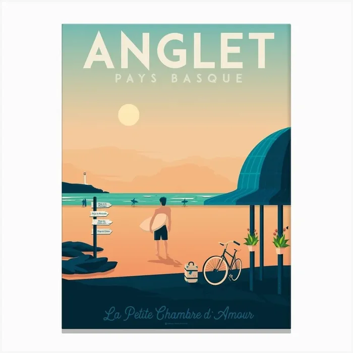 Anglet France Canvas Print by Olahoop Travel Posters
