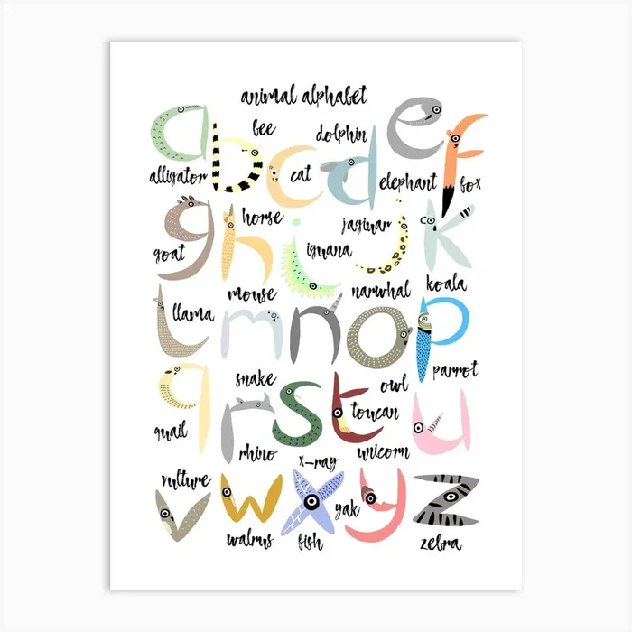 Animal Abc Art Print by Lora O’Callaghan