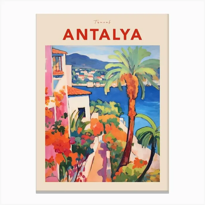 Antalya Turkey 6 Fauvist Travel Poster Canvas Print by MedArt