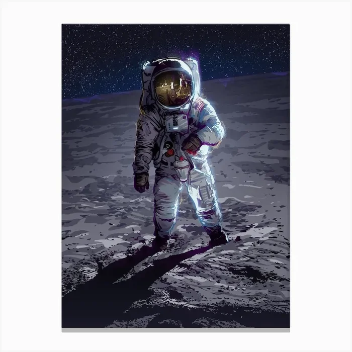 Apollo 11 Space Astronaut Canvas Print by Nikita Abakumov