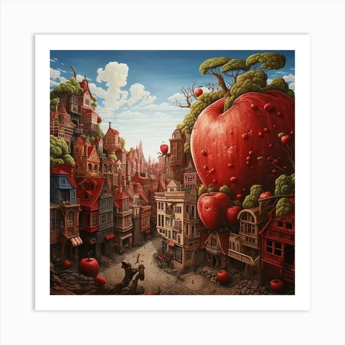 Apple City 5 Art Print by Amliga Design