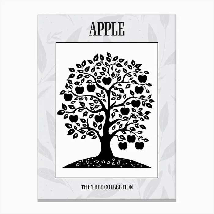 Apple Tree Simple Geometric Nature Stencil 2 Poster Canvas Print by Bough And Bloom Artistry