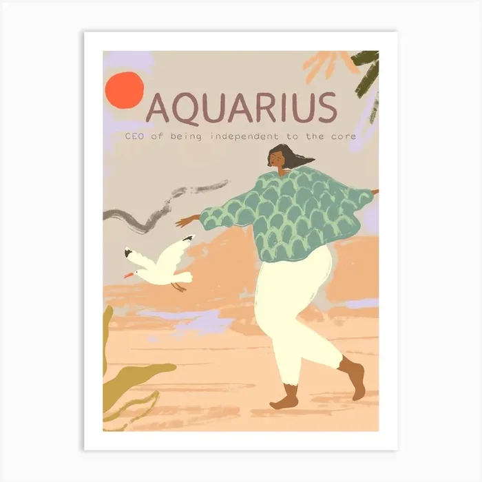 Aquarius Zodiac Sign Art PrintT by Tatyiilust